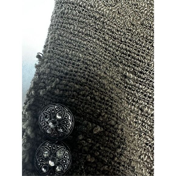 Zara Khaki Green Boucle Tweed Blazer Jacket Military Double Breasted  Size L - Picture 4 of 16